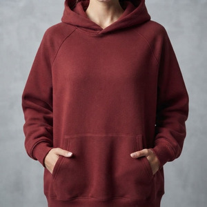 เสื้อฮู้ดโอเวอร์ไซส์ผ้าฟลีซแบบสวม Unisex สีพื้น แขนเสื้อแบบแร็กแลน สวมใส่สบาย ระบายอากาศได้ดี เสื้อฮู้ดผู้หญิง - Product Image 6