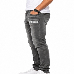 <b>Men</b> Slim Fit Jeans Custom Logo Washed <b>Stretch</b> Denim Pants OEM Classic Pocket Design Vintage Wash Denim Jeans For <b>Men</b> - Product Image 4