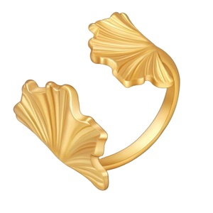 Anneau de serviette en feuille de Gingko réglable Fêtes Événement Décoration de table Accessoires de dîner Anneaux de serviette décoratifs en métal Prix bon marché - Product Image 1