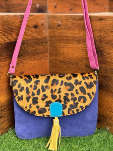 Bolso bandolera de Color rechoncho de cuero reciclado con estilo occidental, bolso de cuero con borlas y estampado Animal de alta calidad, bolso cruzado para mujer - Product Image 2