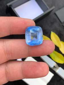 Aigue-marine bleue naturelle taille coussin facettée, pierre précieuse non montée 2,00 carats, certifiée par un tiers, pierre de naissance de mars, pour la fabrication de bijoux - Product Image 3