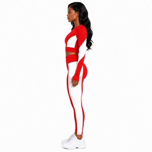 <b>Women's</b> Gym Wear Yoga Set Seamless Workout Outfit High Waist <b>Compression</b> Leggings Sports Bra OEM ODM Supplier - Product Image 3