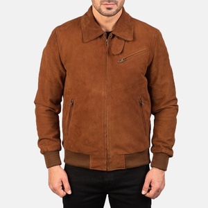 <b>Men</b> Bomber Leather <b>Jacket</b> with Front Pockets Best Quality Sheep Leather <b>Jacket</b> <b>for</b> Casual Wear Motorbike Leather <b>Jackets</b> - Product Image 4