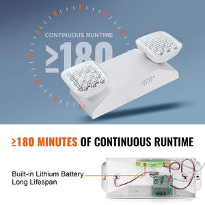 Apparecchio di illuminazione a luce di emergenza a LED commerciale da 24 pezzi con batteria di riserva per situazioni di emergenza - Product Image 3