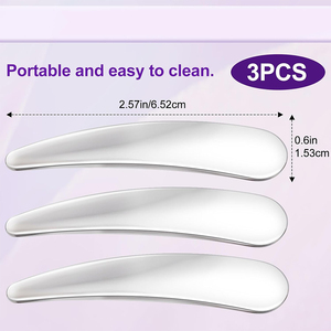 Juego de 3 Espátulas Cosméticas Mini de Acero Inoxidable Alemán, Aplicador de Maquillaje de Calidad Grado A+, Herramientas de Belleza para el Cuidado de la Piel y Crema para Ojos - Product Image 3