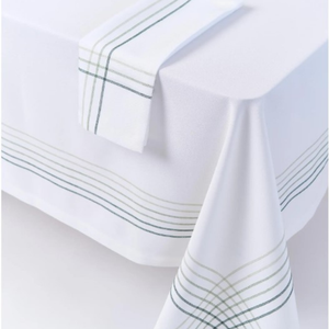 Blue & White Round <b>Tablecloth</b>, Cotton Table Cover, Dining Table Linen, Housewarming Gift, Wedding Table Decor - Product Image 4