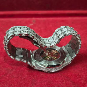 Reloj de Lujo de Alta Gama con Esfera de Moissanita, Grado D VVS1, Estructura de Acero Inoxidable, Garantía de 2 Años, Cronógrafo de 40 mm, Reloj de Cuarzo ETA - Product Image 1