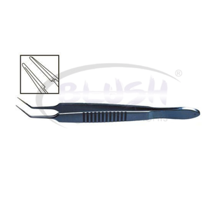 McPherson Tying Forceps Angled Tip 0.3mm Titanium Ophthalmic Microsurgical Suturing <b>Instrument</b> By Blush <b>Surgical</b> - Product Image 3
