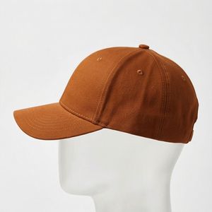 Gorra de béisbol lisa color marrón óxido, estilo moderno y ajustado, unisex, de algodón, para uso diario, que marca tendencia. - Product Image 3
