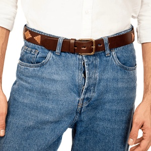 Ceinture en cuir véritable de 1,5 pouce avec logo personnalisé, sangle à cliquet, boucle à verrouillage automatique, produit personnalisable - Product Image 3