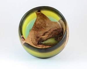 Bol en résine époxy et bois d'acacia fait main, sans BPA, matériau de qualité supérieure pour une brillance et une durabilité durables - Product Image 3