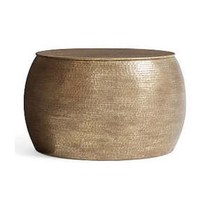 Mesa de centro de metal con acabado plateado y diseño martillado para el hogar, sala de estar, villas, uso decorativo, muebles, mesa de centro - Product Image 2