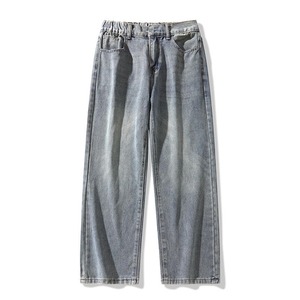 Jeans de cintura alta para hombre, de pierna recta, de mezclilla, de buena calidad y cómodos, a bajo precio, jeans de mezclilla oversize para hombre. - Product Image 1