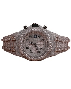 Reloj de Lujo de Acero Inoxidable con Movimiento de Cuarzo ETA, Cronógrafo, Fecha Automática, Diamantes Moissanite VVS Baguette, Regalo de Aniversario para Hombre - Product Image 1