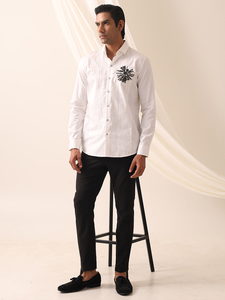 Men's <b>Boho</b> Casual <b>Shirts</b> 100% Cotton Breathable Quick Dry Embroidered Knitted Button Collar Solid Pattern Full Sleeve Summer - Product Image 5