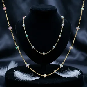 Collares de Plata de Ley 925 con Cuentas de Ópalo, Collares de Moda para Hombre y Mujer, Collar con Cuentas Magnéticas de Triple Protección para la Salud - Product Image 2