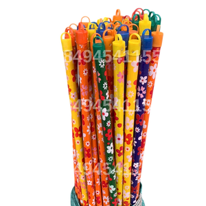 Juego de palos de escoba de madera con revestimiento de PVC portátil ecológico FULMEX, mango de eucalipto, 1 cubierta de cabezal giratorio, 2 1 fregona suave, recogedor para uso doméstico - Product Image 4