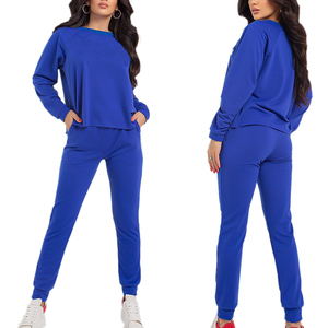 Customized Logo Women's Sweat Suit Winter Season Use Sport Hooded Solid Colors Breathable Quick Dry Casual Fleece Elastic Waist - Product Image 6