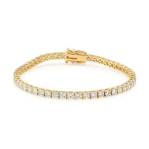 เพชรเลี้ยงในห้องปฏิบัติการ รับรองโดย IGI สร้อยข้อมือเทนนิสทอง 14K ประดับเพชรแบบ Pave Setting ชุบโรเดียม หรูหรา น้ำหนักกะรัตสูง ของขวัญสำหรับงานหมั้น - Product Image 3
