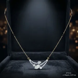 Collier Mangalsutra de luxe en or rose 14 carats avec diamant de laboratoire certifié IGI, qualité VVS-VS, pour femme, idéal pour anniversaire ou fête traditionnelle - Product Image 2