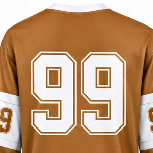 Camiseta Deportiva de Hockey sobre Hielo para Hombre, Color Marrón Camel, Manga Larga, Poliéster, para Entrenamiento y Partidos - Product Image 4