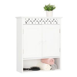 FCH Carved Double Door Wall Cabinet Bathroom Shelves - Product Image 5