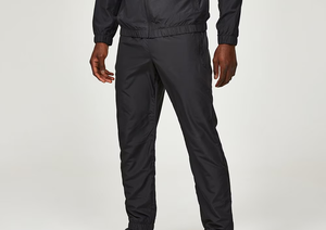 Men's Black Hooded <b>Knitted</b> Tracksuit <b>Set</b> Casual Autumn Wear 100% Polyester Quick Dry Solid Color Long Sleeve Pants Outfit - Product Image 2