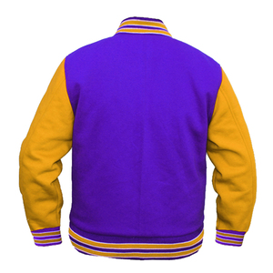 Classic Wool Blend Varsity Jacket Leather Sleeves Unisex Retro Letterman Bomber Stand Collar Solid Casual Streetwear Winter <b>Coat</b> - Product Image 5