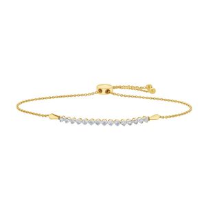 Pulsera de Oro Sólido de 18K con Diamantes de 0.42 Ct, Corte Triangular, Engaste en Canal, Minimalista, para Mujer - Product Image 4