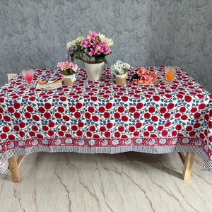 Handcrafted Block Printed 100% Cotton <b>Tablecloth</b> Sustainable Elegant Wedding Dining Premium Quality Table Cover Home Decor - Product Image 2