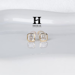 Luxury 18K Gold S925 Sterling Silver Square Radiant Cut Zirconia <b>Stud</b> Earrings for Women - Minimalist Geometric Jewelry - Product Image 5