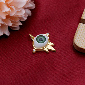 Colgante Clásico de Ojo Turco Chapado en Oro con Circones, Joyería de Ojo Verde para Collar y Pulsera de Fiesta para Mujer, DIY - Product Image 6
