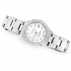 Luxury <b>Iced</b> <b>Out</b> Moissanite <b>Watch</b> Two Tone Gold Silver Automatic Mechanical Diamond Style Wristwatch - Product Image 2