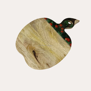 Tabla de cortar de madera ecológica en forma de manzana personalizada para tabla de quesos y bloques de cortar - Product Image 1