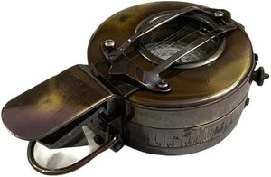 Boussole antique en laiton, finition polie, britannique, 2,5 pouces, de la Seconde Guerre mondiale, nautique, maritime, prismatique, article cadeau vintage, noir - Product Image 3