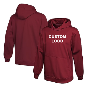 Sweat-shirt à capuche rouge pour homme avec logo personnalisé, en coton French Terry, décontracté, pour l'automne, avec poche avant, imprimé, coupe classique, anti-rétrécissement, 350g - Product Image 1