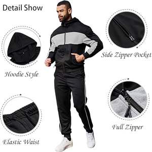 Conjunto Deportivo Superior Internacional para Hombre, con Capucha, Forro Polar, Resistente al Viento, Estampado, para Invierno, Estilo Urbano, 2 en 1, Manga Larga - Product Image 5