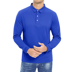 Polo à manches longues pour homme de qualité supérieure, décontracté, en coton, avec logo personnalisé, poche, tricoté, respirant, vente en gros, polos de golf - Product Image 5