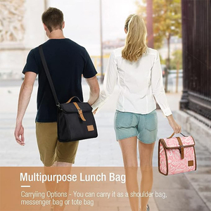 Custom Friendly Recycled Insulated Thermal Cooler Bag Foldable Oversized for Office Adult Lunch Box Food Beverage Polyester - Product Image 4