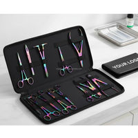 Kit d'outils de perçage corporel professionnel en acier inoxydable de haute qualité, 8 pièces, durable, avec étui, pinces pour perçage d'oreilles, de nez et de tétons