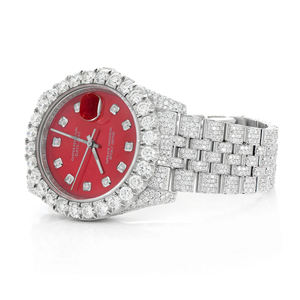 Montre Moissanite Iced Out avec bracelet de 20 mm, cadran en verre, style Hip Hop, en acier inoxydable de qualité supérieure, mouvement à quartz - Product Image 2