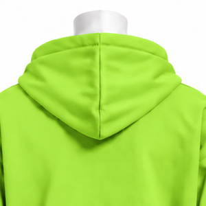 Sweat-shirt à capuche vert citron avec broderie florale multicolore, poche kangourou, coupe ample, style streetwear décontracté - Product Image 4