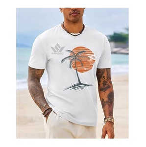 Custom Men's <b>White</b> 100% Cotton T-Shirt Short Sleeve O-Neck Regular Fit Casual Jersey Knitted <b>Plain</b> Blank <b>Tee</b> - Product Image 2