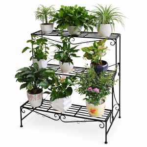 Supports de plantes en fer forgé faits à la main pour patio, jardin, balcon, porte-pot de fleurs avec un style décoratif élégant - Product Image 2