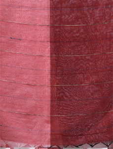 KV <b>Red</b> Cotton Stripes Pattern Sequined Work Saree With Unstitched <b>Blouse</b> - Product Image 6