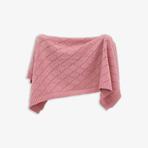 Export Quality Spring Autumn 210g-280g 100% Cotton <b>Knitted</b> Vietnam Rectangle Solid Color Cute Eco-Friendly Classic Baby <b>Blanket</b> - Product Image 2