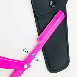 Pink Turkish Cut Throat Stainless Steel Professional Classic Men Straight <b>Razor</b> Single Blade for Face Body Use Turkish Design - Product Image 3