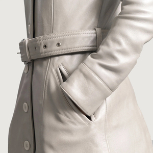 Abrigo de Cuero para Mujer de Inspiración Lujosa con Estructura Elegante y Corte Entallado, Cómodo para Uso Diurno y con Estilo - Product Image 5