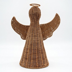 Tabletop centerpiece rattan angel figurines handwoven angels premium quality <b>christmas</b> figurine - Product Image 4