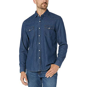 <b>Men</b>’s Cotton Denim <b>Shirt</b> Long Sleeve Casual <b>Jean</b> <b>Shirt</b> Customized Logo High Quality - Product Image 2